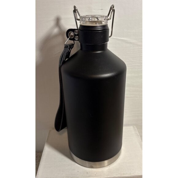 64 oz Growler Stainless Steel W/ 4 Barrell Mugs Black Exterior Insulated Debco - Picture 16 of 16